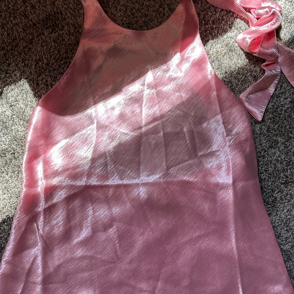 Shimmering Pink Halter Top